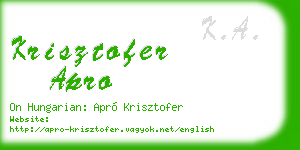 krisztofer apro business card
