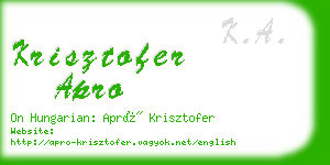 krisztofer apro business card